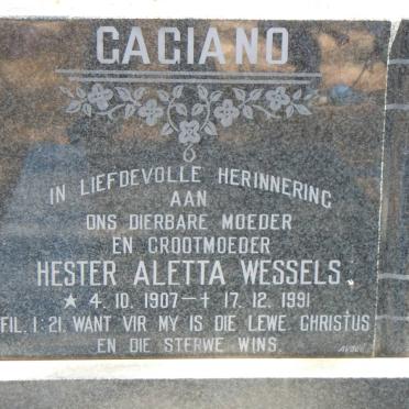 GAGIANO Hester Aletta nee WESSELS 1907-1991