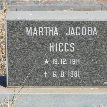 HIGGS Martha Jacoba 1911-1981