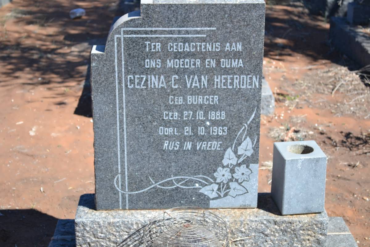 HEERDEN Gezina C., van nee BURGER 1888-1963