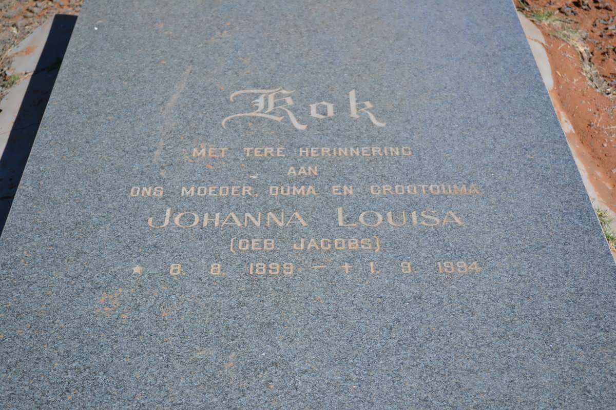 KOK Johanna Louisa nee JACOBS 1899-1994