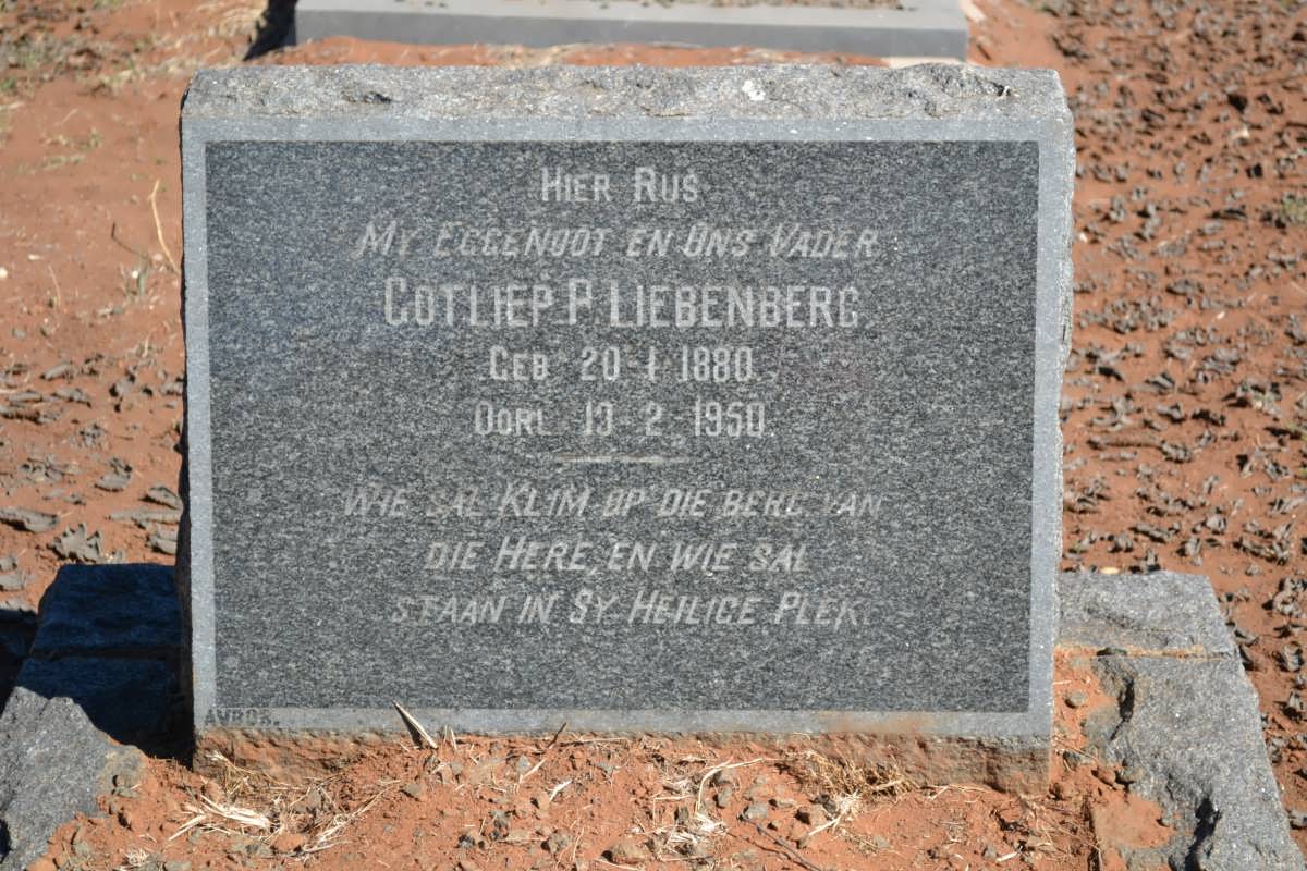 LIEBENBERG Gotliep P. 1880-1950