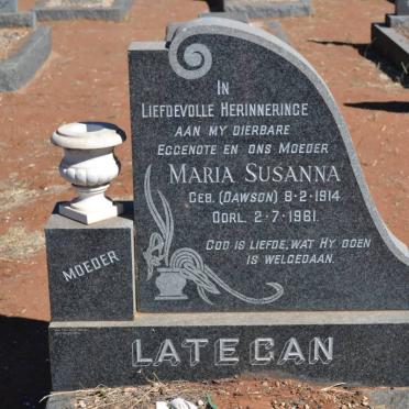 LATEGAN Maria Susanna nee DAWSON 1914-1961