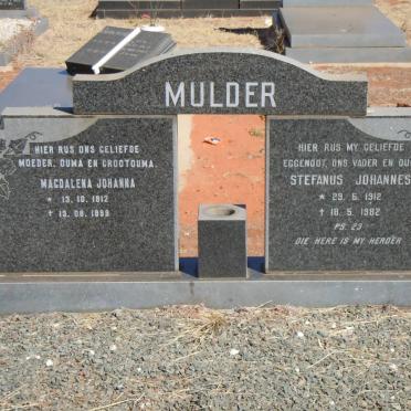 MULDER Stefanus Johannes 1912-1982 &amp; Magdalena Johanna 1912-1999