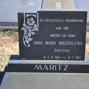MARITZ Anna Maria Magdalena nee COETZEE 1918-1997