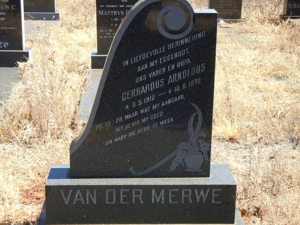 MERWE Gerhardus Arnoldus, van der 1912-1973
