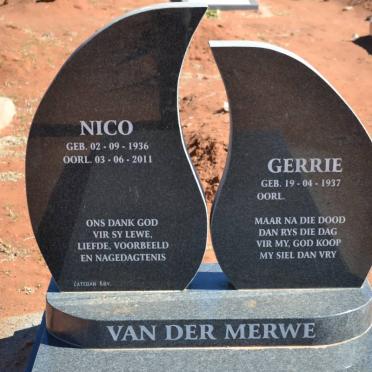 MERWE Nico, van der 1936-2011 &amp; Gerrie 1937-