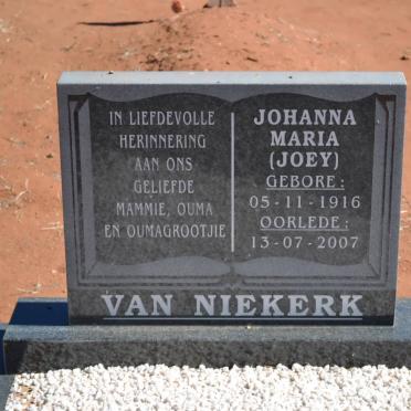 NIEKERK Johanna Maria, van 1916-2007