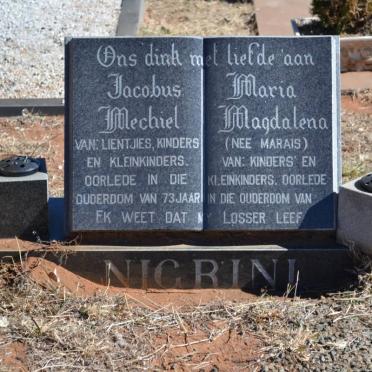 NIGRINI Jacobus Mechiel &amp; Maria Magdalena MARAIS