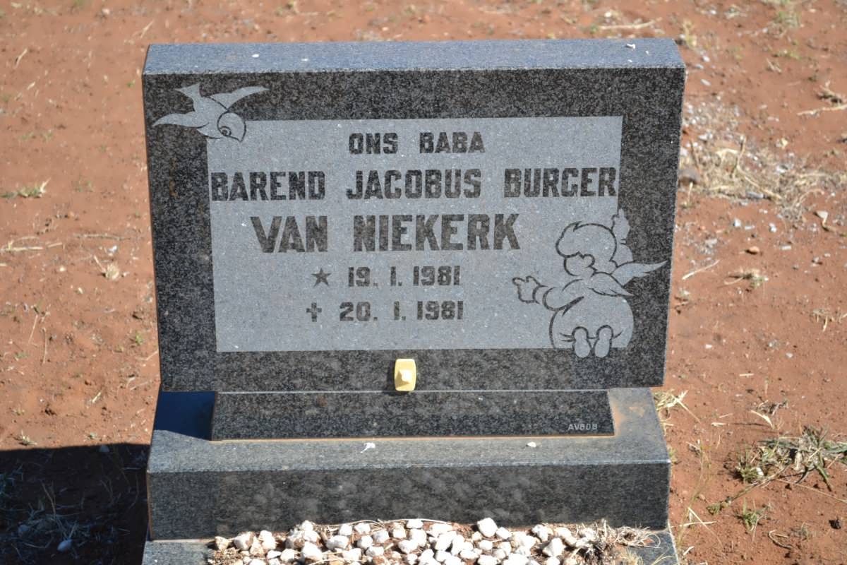 NIEKERK Barend Jacobus Burger, van 1981-1981