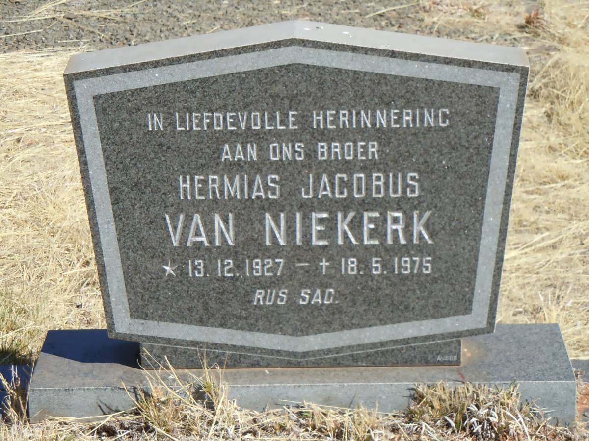 NIEKERK Hermias Jacobus, van 1927-1975