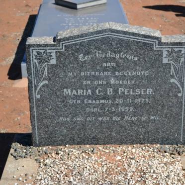 PELSER Maria C.B. nee ERASMUS 1925-1959
