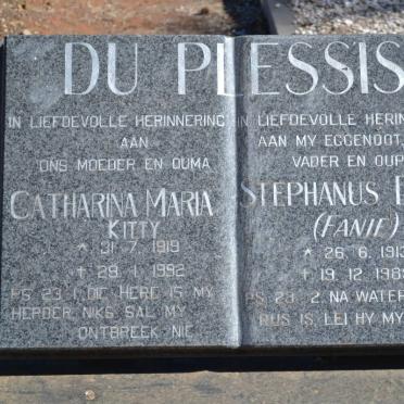 PLESSIS Stephanus D.W., du 1913-1989 &amp; Catharina Maria 1919-1992