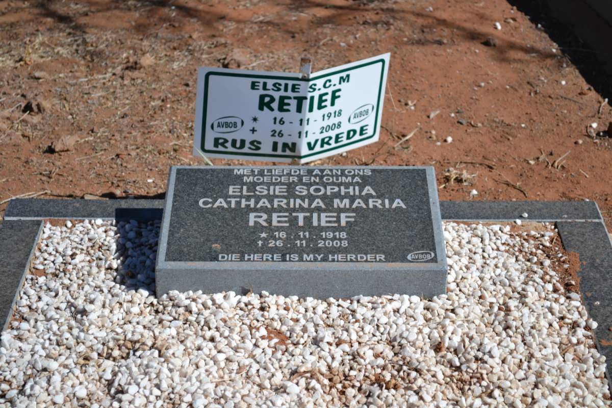 RETIEF Elsie Sophia Catharina Maria 1918-2008