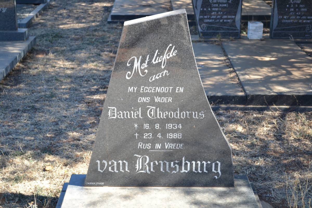 RENSBURG Daniel Theodorus, van 1934-1988
