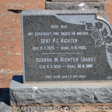 RICHTER Gert P.L. 1926-2000 &amp; Susara M. 1920-2002