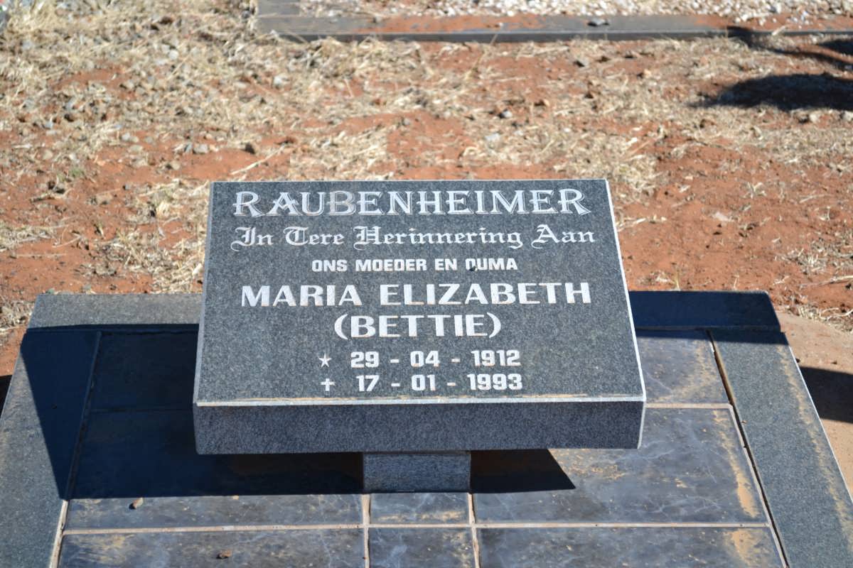 RAUBENHEIMER Maria Elizabeth 1912-1993