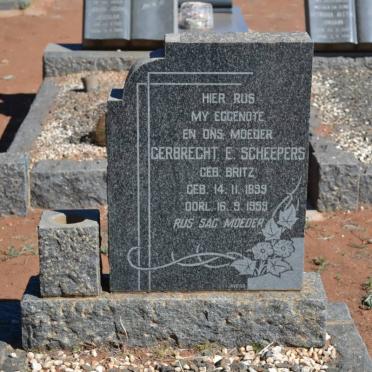 SCHEEPERS Gerbrecht E. nee BRITZ 1899-1959