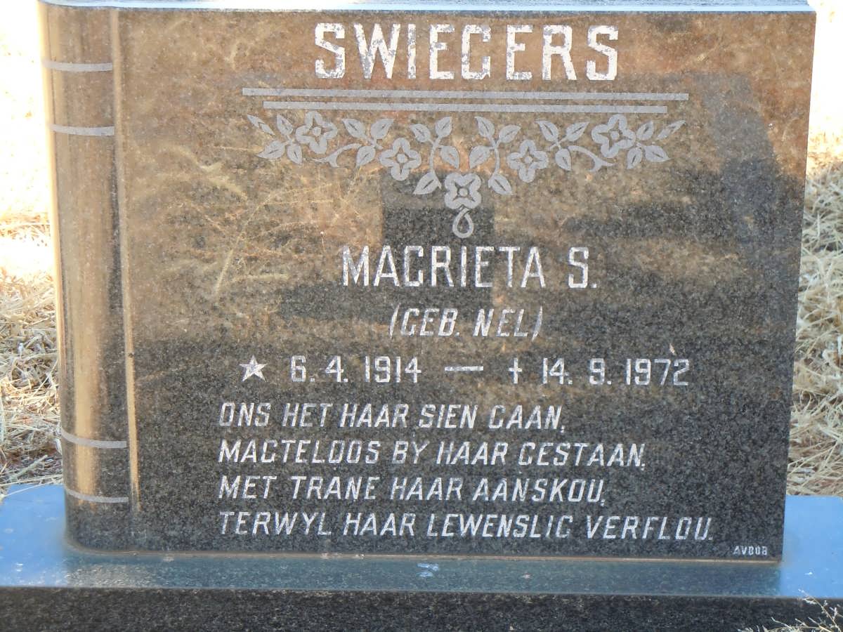SWIEGERS Magrieta S. nee NEL 1914-1972