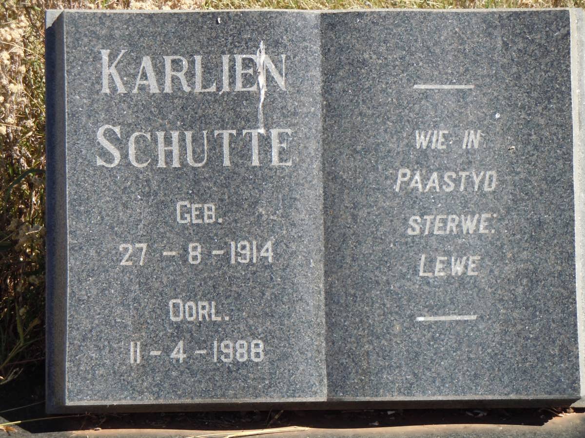 SCHUTTE Karlien 1914-1988