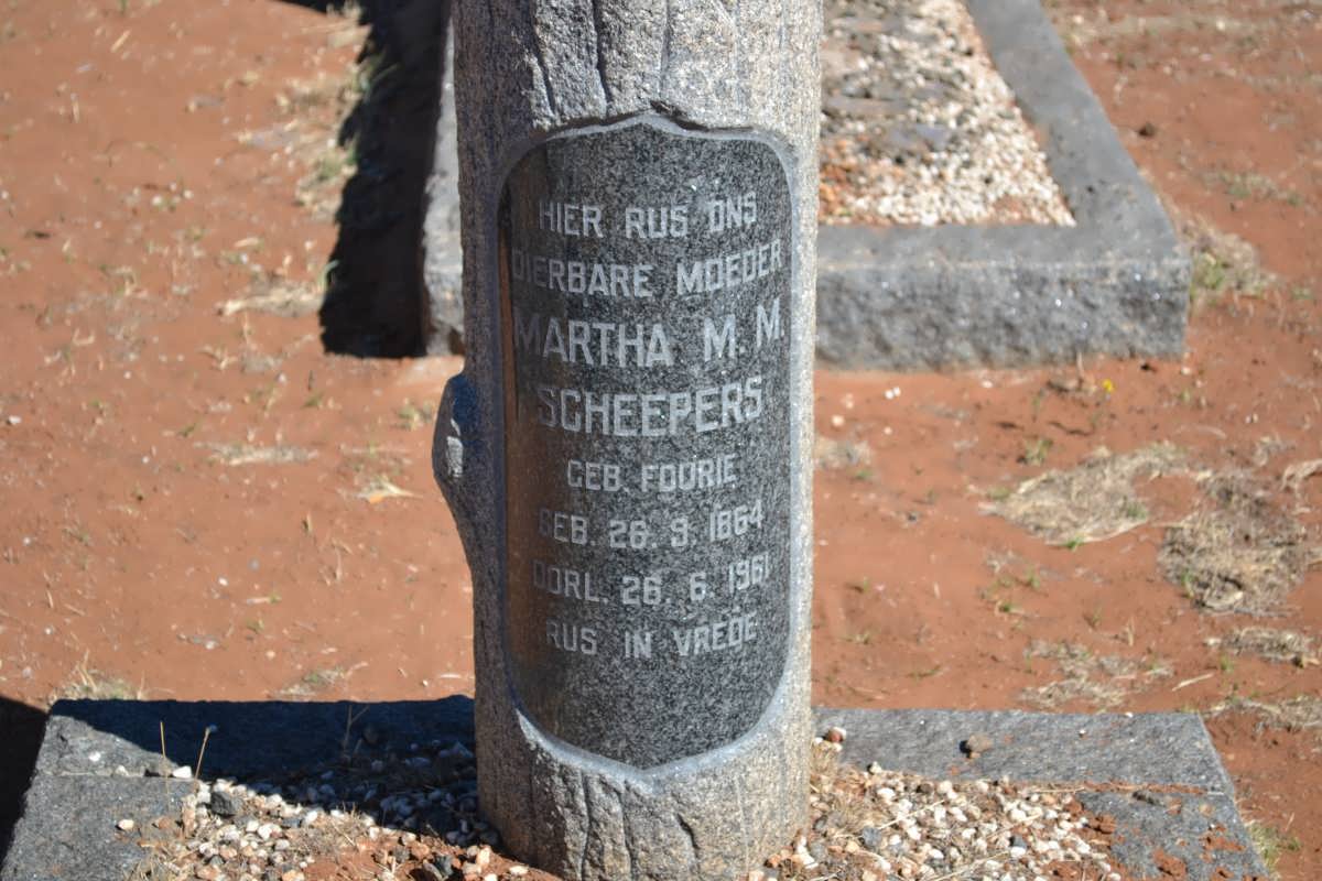 SCHEEPERS Martha M.M. nee FOURIE 1864-1961