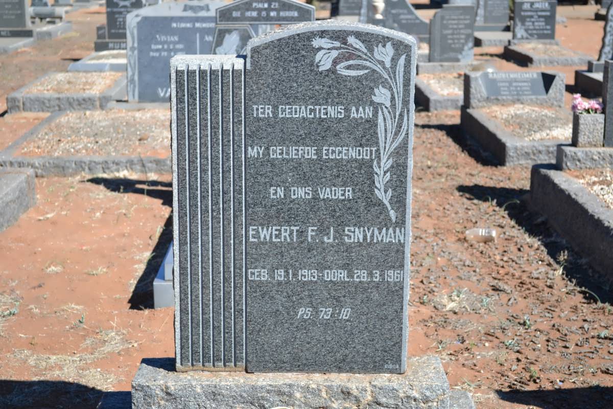 SNYMAN Ewert F.J. 1913-1961