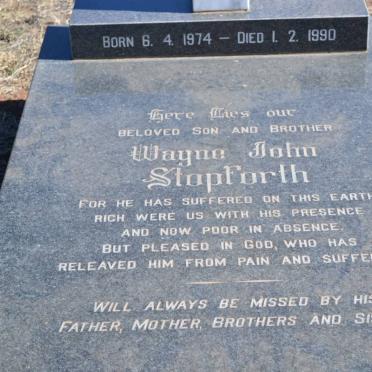 STOPFORTH Wayne John 1974-1990