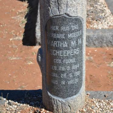 SCHEEPERS Martha M.M. nee FOURIE 1864-1961