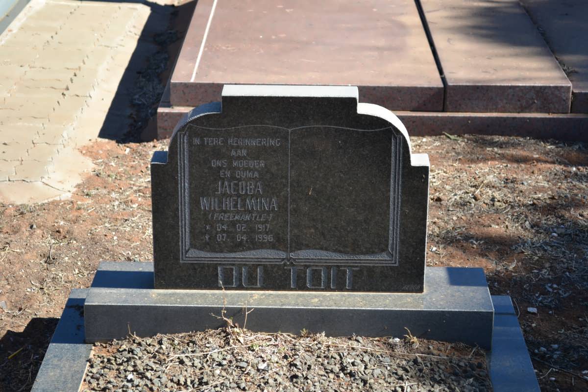 TOIT Jacoba Wilhelmina, du 1917-1996