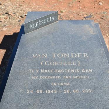 TONDER Alféschia, van nee COETZEE 1945-2001