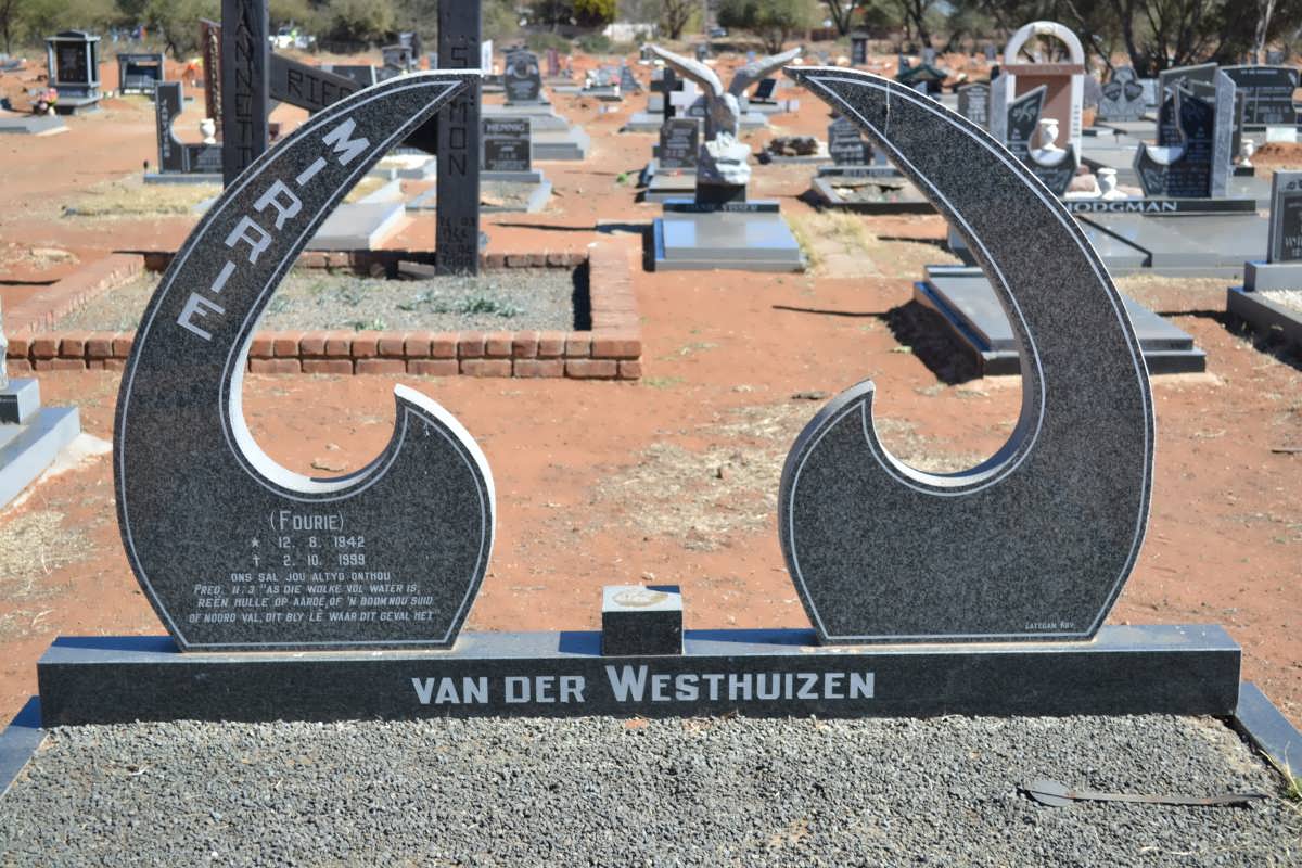 WESTHUIZEN Mirrie, van der nee FOURIE 1942-1999