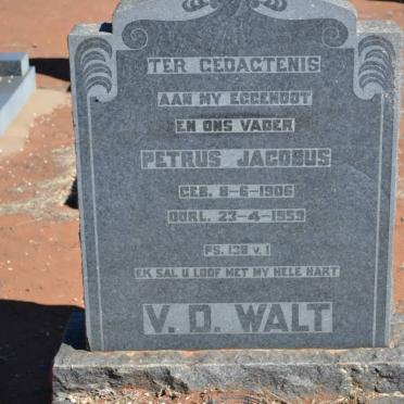 WALT Petrus Jacobus, van der 1906-1959