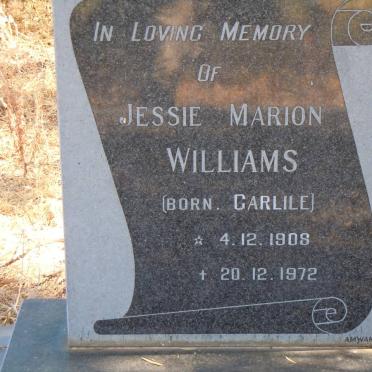 WILLIAMS Jessie Marion nee CARLILE 1908-1972