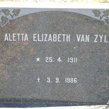 ZYL Aletta Elizabeth, van 1911-1986