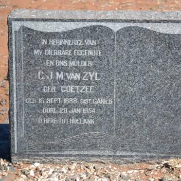 ZYL C.J.M., van nee COETZEE 1888-1954