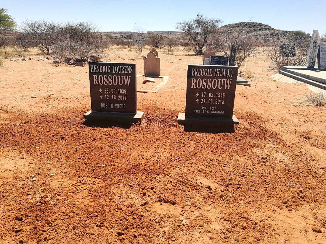 ROSSOUW Hendrik Lourens 1936-2017 &amp; H.M.J. 1946-2018