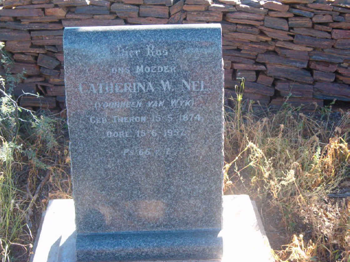 NEL Catharina W. nee THERON voorheen VAN WYK 1874-1952