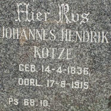 KOTZE Johannes Hendrik 1836-1915 