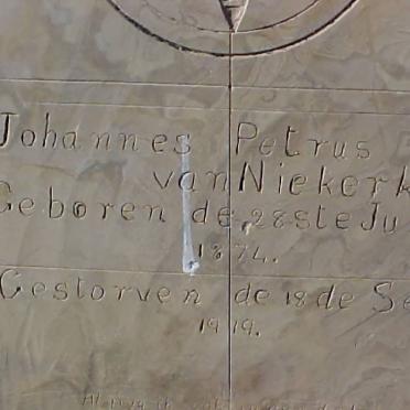 NIEKERK Johannes Petrus, van 1874-1919 