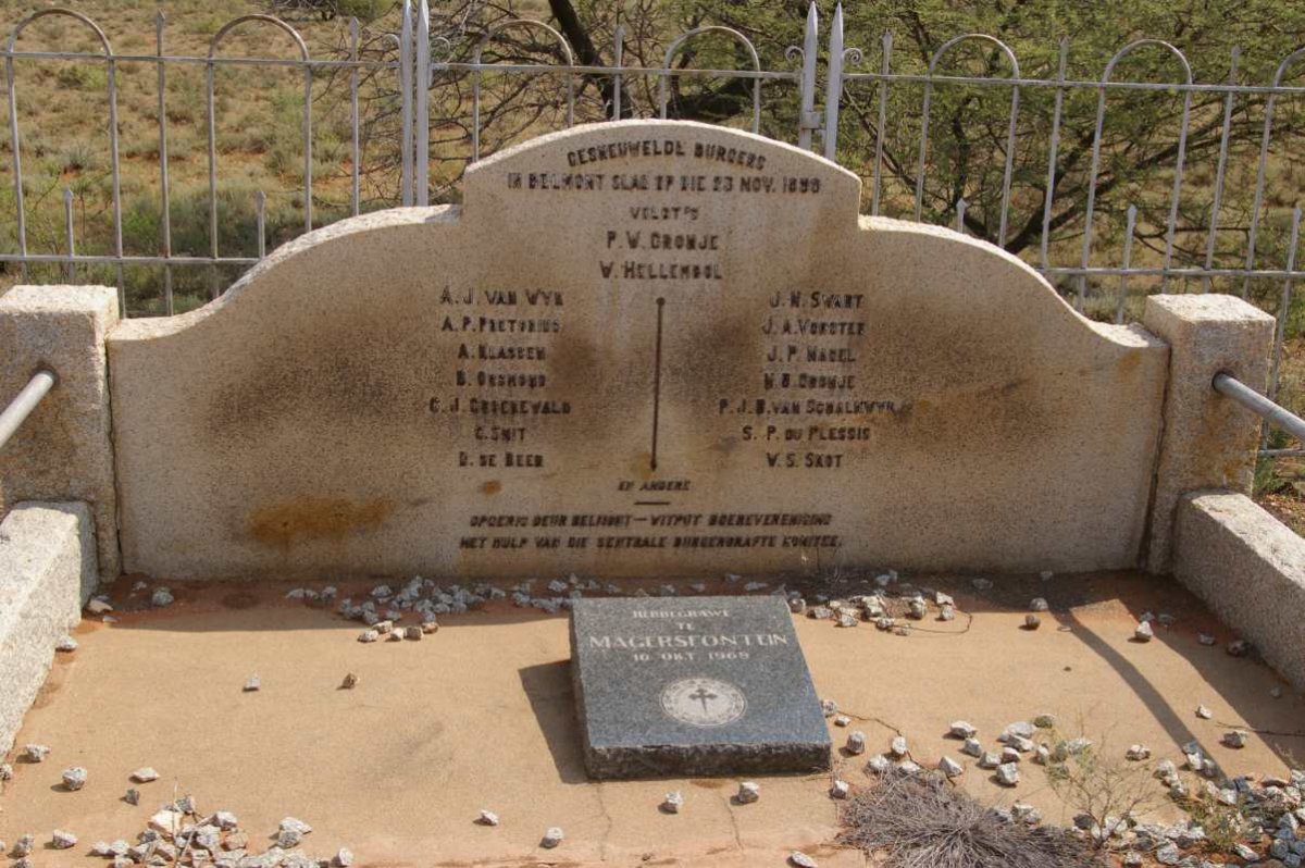 3. Belmont-slag gedenksteen 1899 - Gesneuwelde burgers