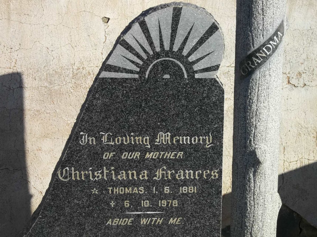 FABER Christiana Frances nee THOMAS 1881-1978