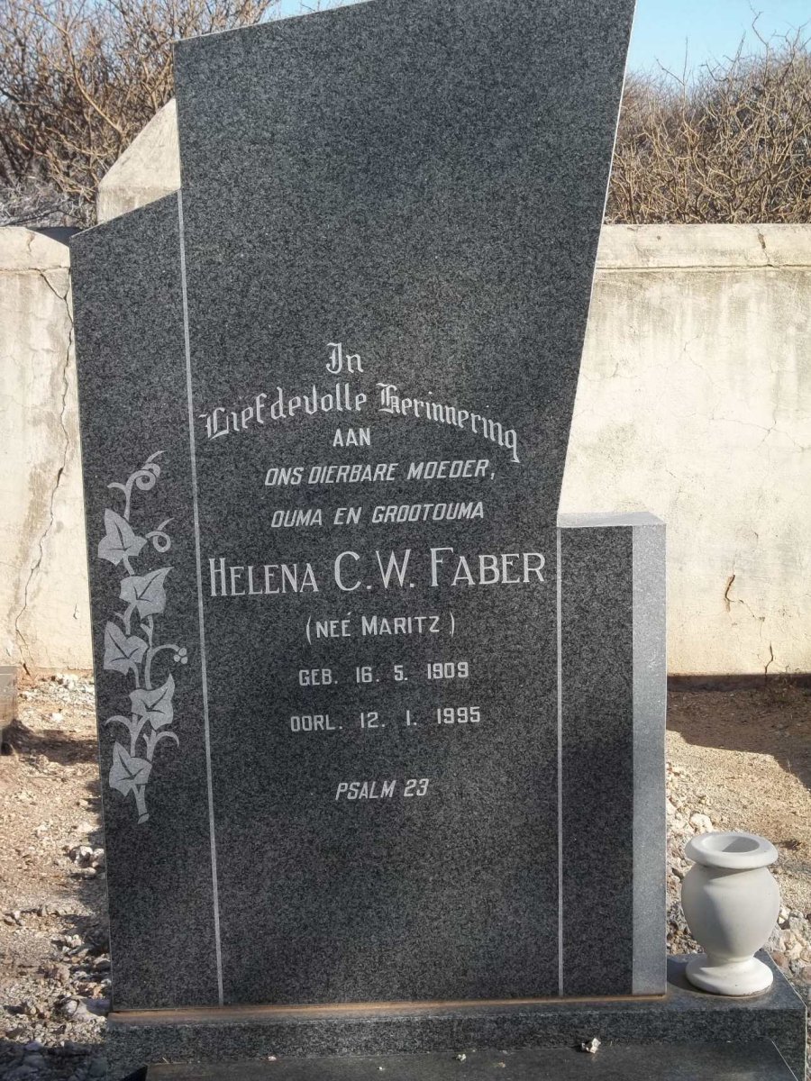 FABER Helena C.W. nee MARITZ 1909-1995