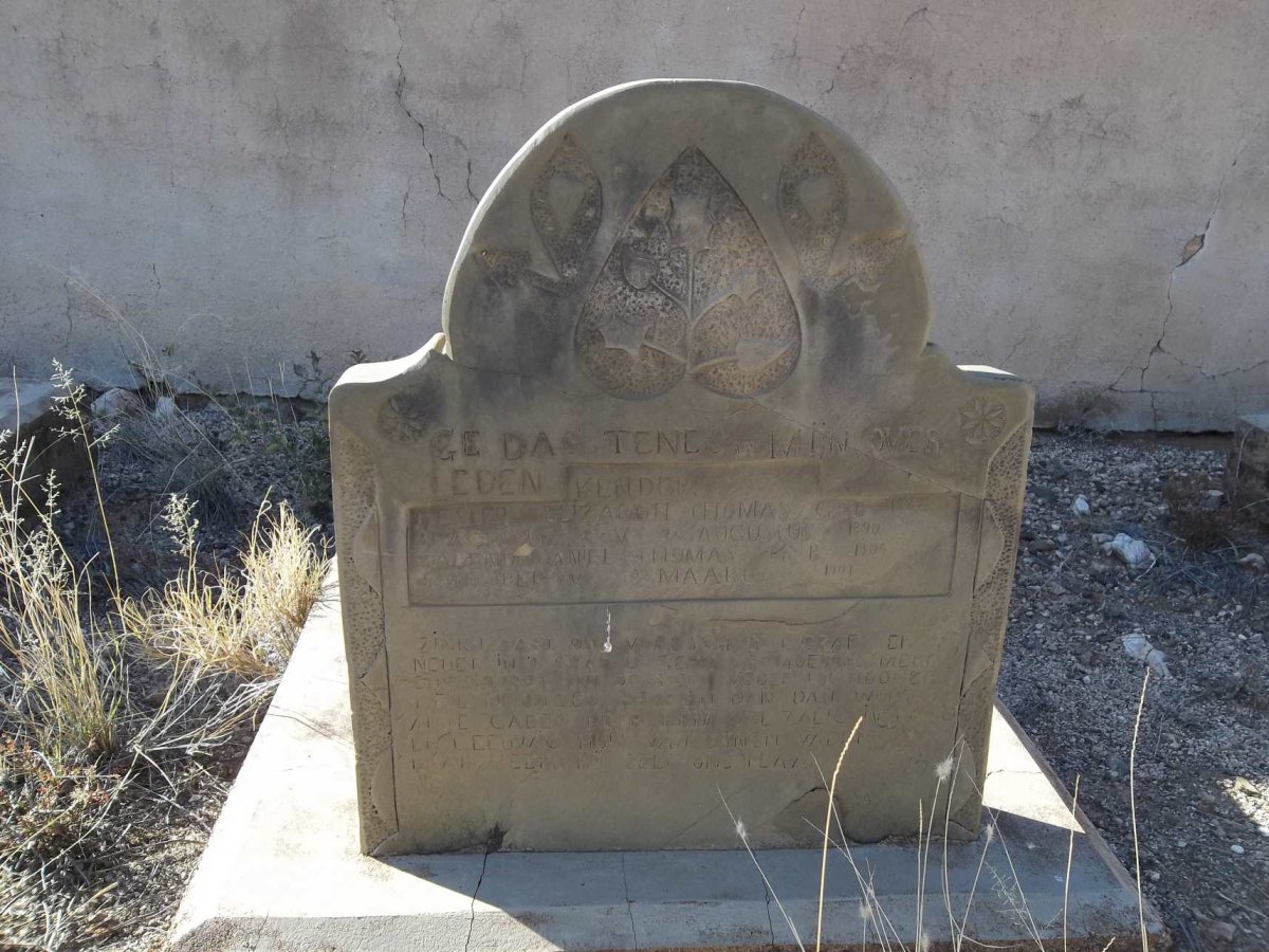 THOMAS Hester Elizabeth 1889-1890 :: THOMAS Barend Daniel 1906-1907