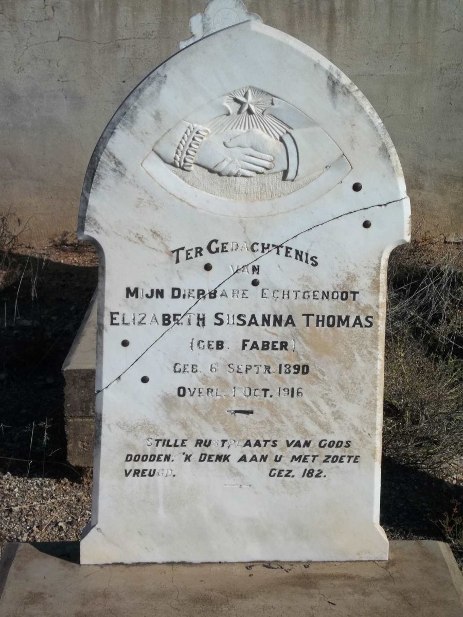 THOMAS Elizabeth Susanna nee FABER 1890-1916