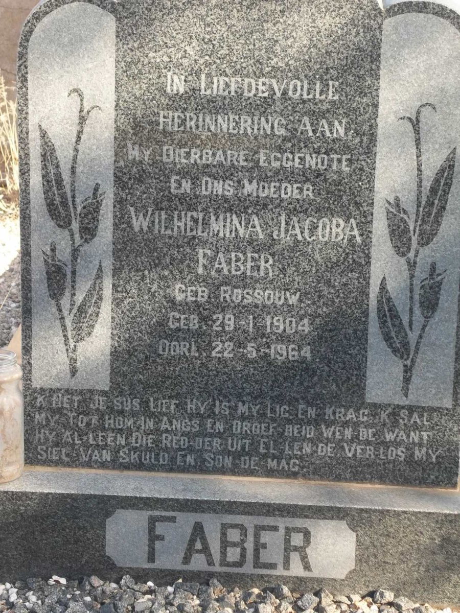 FABER Wilhelmina Jacoba nee ROSSOUW 1904-1964