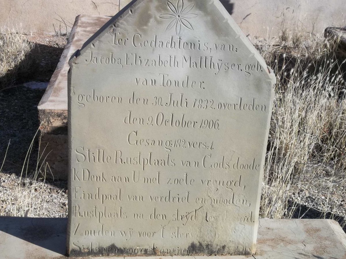 MATTHYSER Jacoba Elizabeth nee Van TONDER 1832-1906