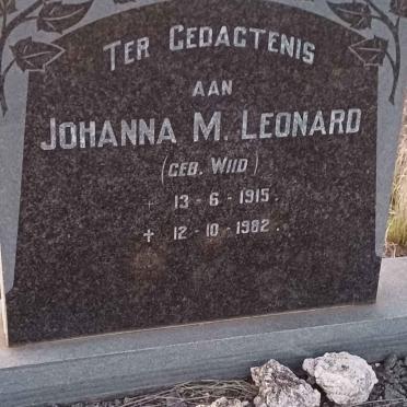 LEONARD Johanna M. nee WIID 1915-1982
