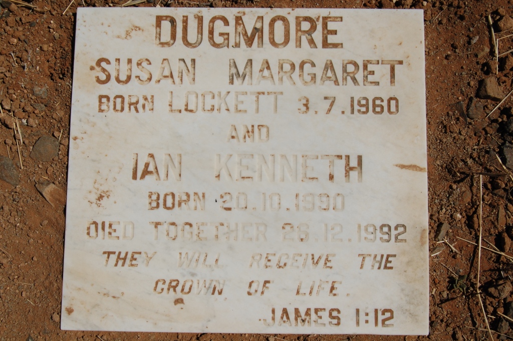 DUGMORE Susan Margaret nee LOCKETT 1960-1992 :: DUGMORE Ian Kenneth 1990-1992