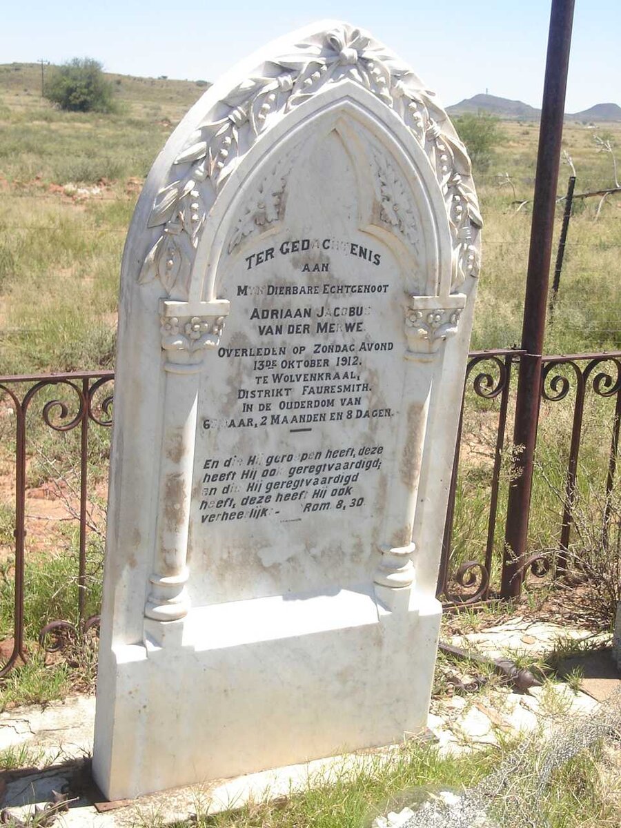 MERWE Adriaan Jacobus, van der -1912