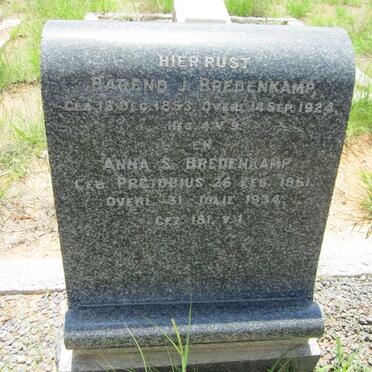 BREDENKAMP Barend J. 1853-1924 &amp; Anna S. PRETORIUS 1861-1934