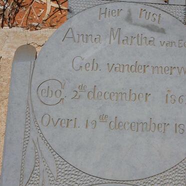 EEDEN Anna Martha, van nee VAN DER MERWE 1862-1898